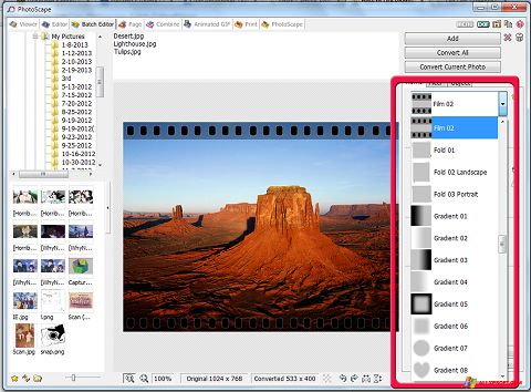 Skärmdump PhotoScape för Windows XP