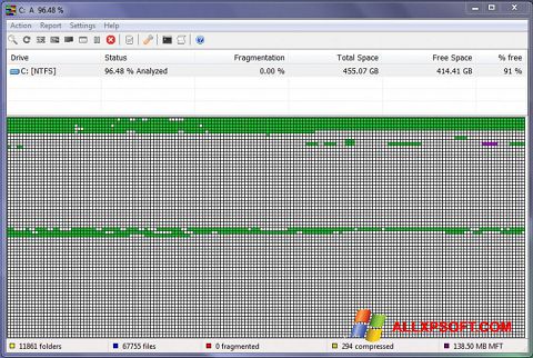 Skärmdump UltraDefrag för Windows XP