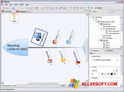 Skärmdump XMind för Windows XP