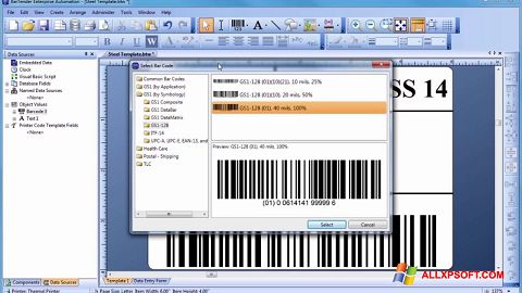 Skärmdump BarTender för Windows XP