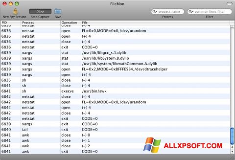 Skärmdump FileMon för Windows XP