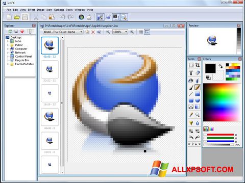 Skärmdump IcoFX för Windows XP