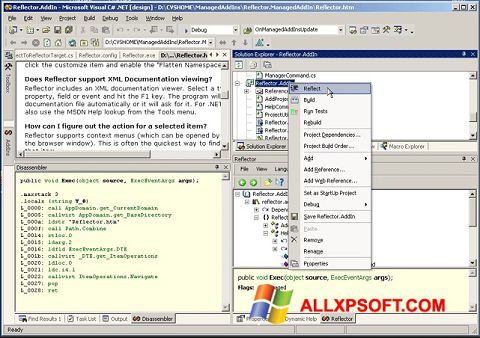 Skärmdump Reflector för Windows XP