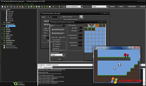 Skärmdump GameMaker: Studio för Windows XP