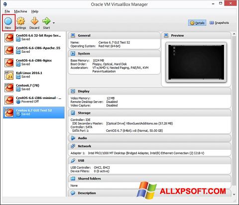Skärmdump VirtualBox för Windows XP