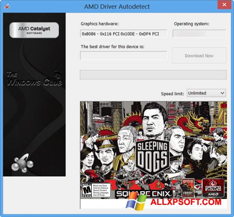 Skärmdump AMD Driver Autodetect för Windows XP