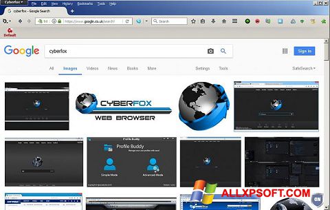 Skärmdump Cyberfox för Windows XP