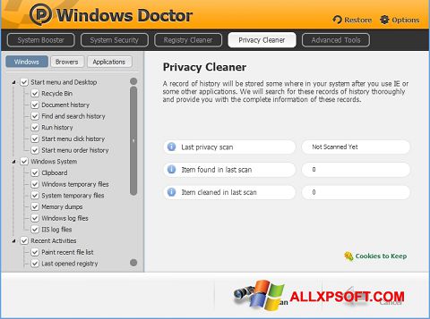 Skärmdump Windows Doctor för Windows XP