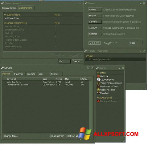 Skärmdump Steam för Windows XP