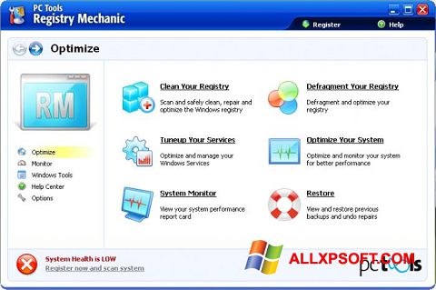 Skärmdump Registry Mechanic för Windows XP