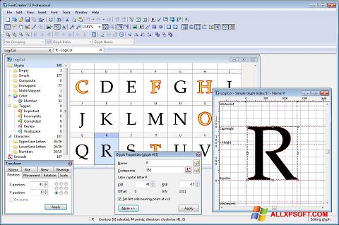 Skärmdump Font Creator för Windows XP