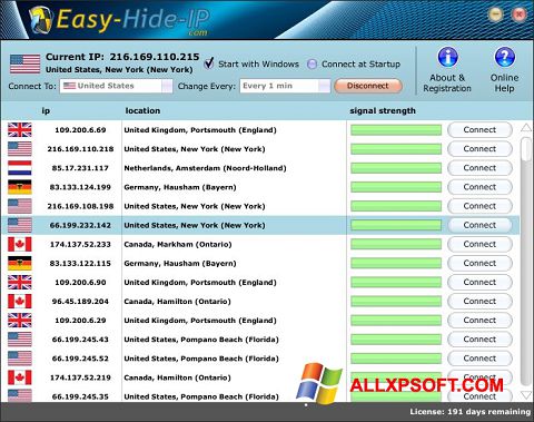 Skärmdump Hide IP Easy för Windows XP