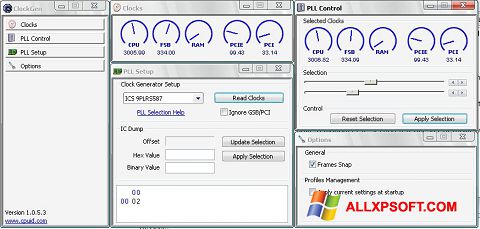 Skärmdump ClockGen för Windows XP