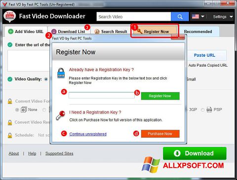 Skärmdump Fast Video Downloader för Windows XP