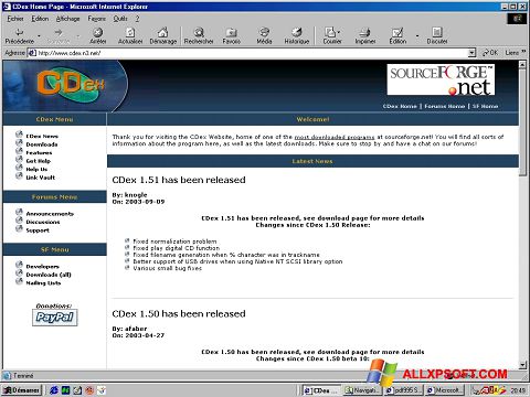 Skärmdump CDex för Windows XP