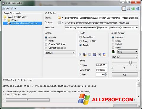 Skärmdump CUETools för Windows XP