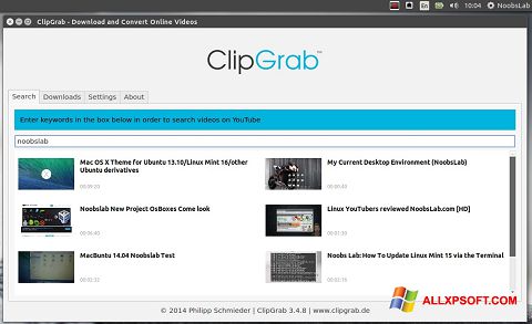 Skärmdump ClipGrab för Windows XP