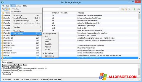 Skärmdump ActivePerl för Windows XP
