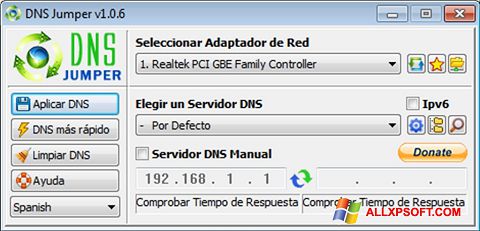 Skärmdump DNS Jumper för Windows XP