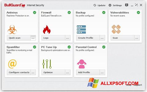 Skärmdump BullGuard för Windows XP
