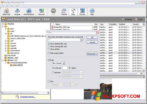Skärmdump Handy Recovery för Windows XP