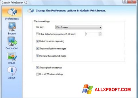 Skärmdump Gadwin PrintScreen för Windows XP
