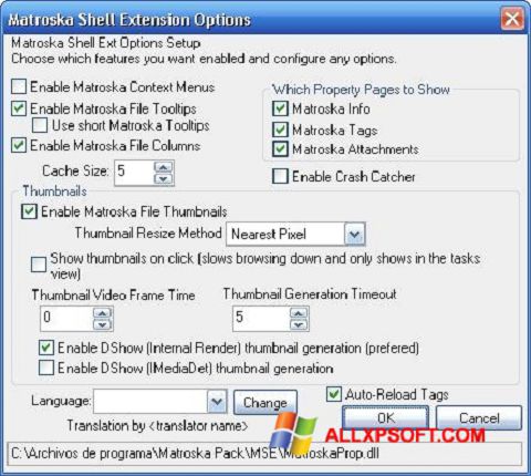 Skärmdump Matroska Pack Full för Windows XP