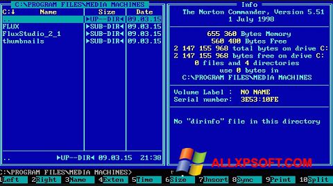 Skärmdump Norton Commander för Windows XP