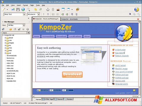 Skärmdump KompoZer för Windows XP