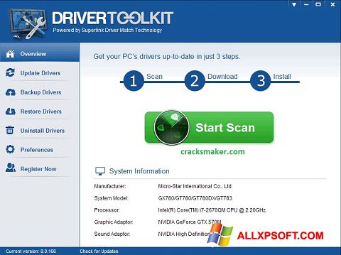 Skärmdump Driver Toolkit för Windows XP