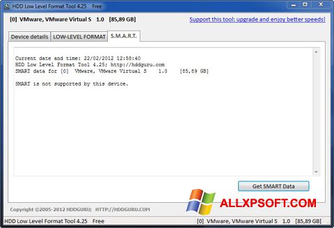Skärmdump HDD Low Level Format Tool för Windows XP