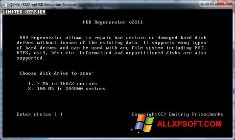 Skärmdump HDD Regenerator för Windows XP