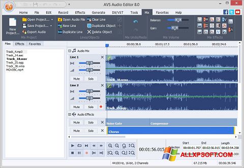 Skärmdump AVS Audio Editor för Windows XP