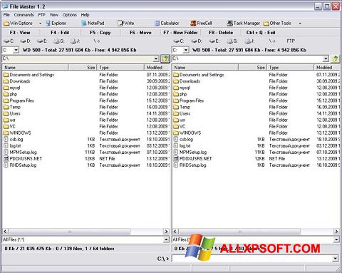Skärmdump File Master för Windows XP