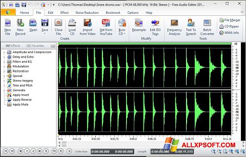 Skärmdump Free Audio Editor för Windows XP