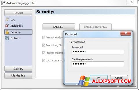 Skärmdump Ardamax Keylogger för Windows XP