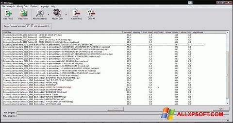 Skärmdump MP3Gain för Windows XP