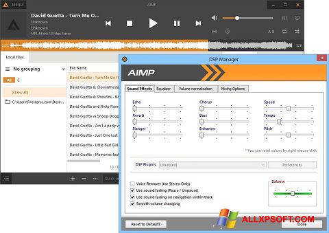 Skärmdump AIMP för Windows XP