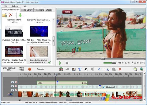 Skärmdump Bolide Movie Creator för Windows XP