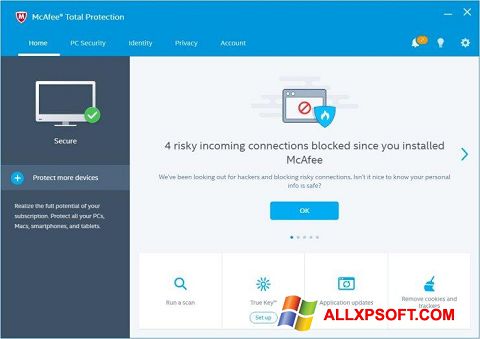 Skärmdump McAfee Total Protection för Windows XP