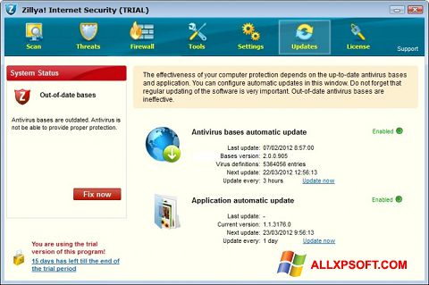 Skärmdump Zillya! för Windows XP
