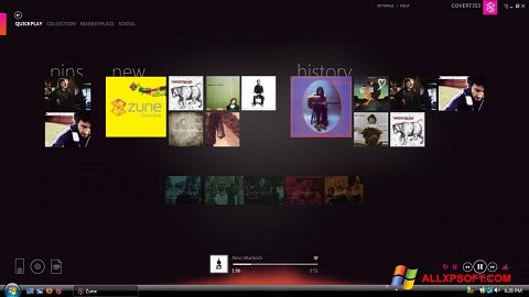 Skärmdump Zune för Windows XP