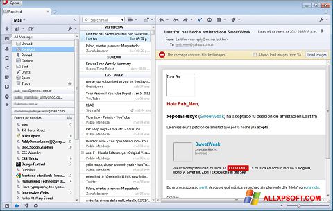 Skärmdump Opera Mail för Windows XP