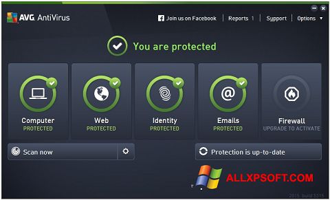 Skärmdump AVG AntiVirus Pro för Windows XP