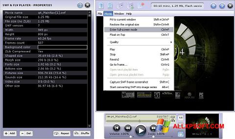 Skärmdump FLV Player för Windows XP