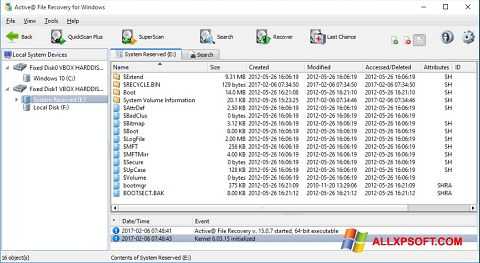 Skärmdump Active File Recovery för Windows XP