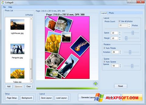 Skärmdump CollageIt för Windows XP