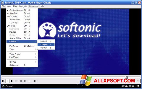 Skärmdump Media Player Classic för Windows XP