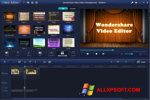 Skärmdump Wondershare Video Editor för Windows XP