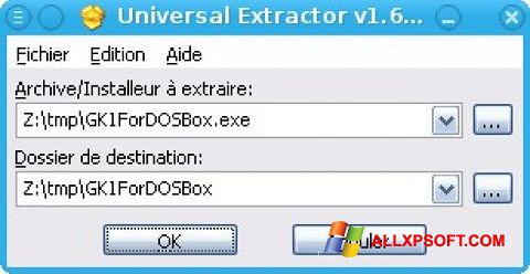 Skärmdump Universal Extractor för Windows XP